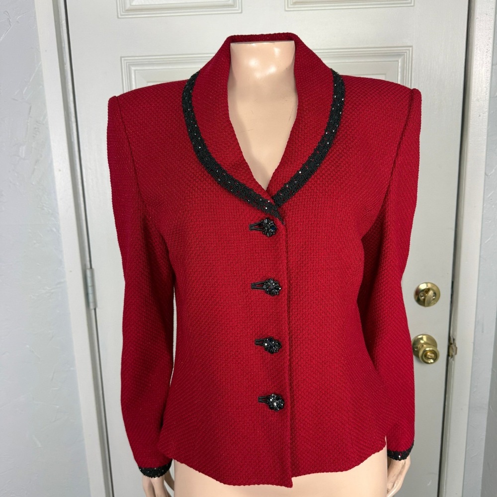 St. John Evening Womens Jacket 10 Blazer Santana Knit Designer Holt Renfrew F17
